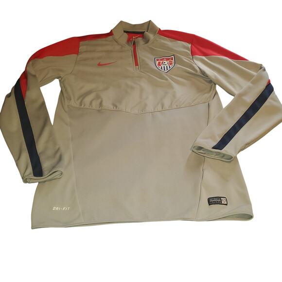 Nike Size M Men's USA National Soccer Team 2014 Player Issued 1/4 Zip Pullover - Picture 2 of 12